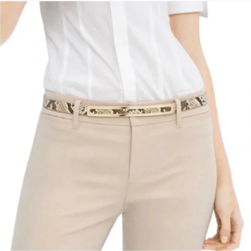 WHBM White House Black Market New with Tags Snake Print Leather Belt NWT Sz Sm